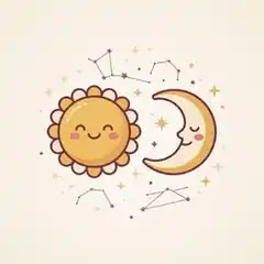 서양 태양·달 생일점 일러스트